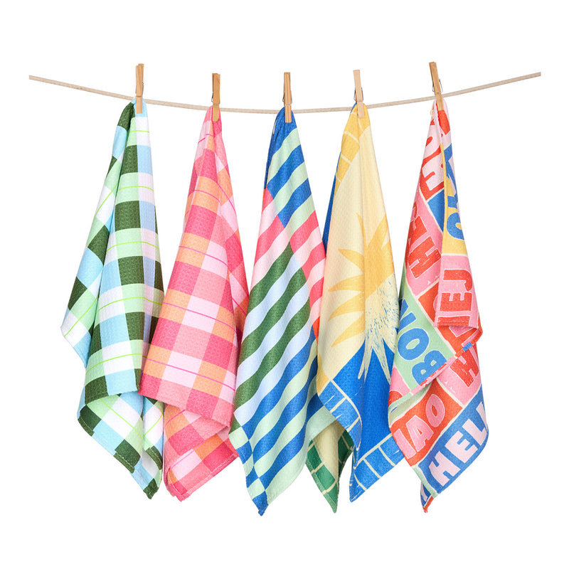 dock and bay tea towel