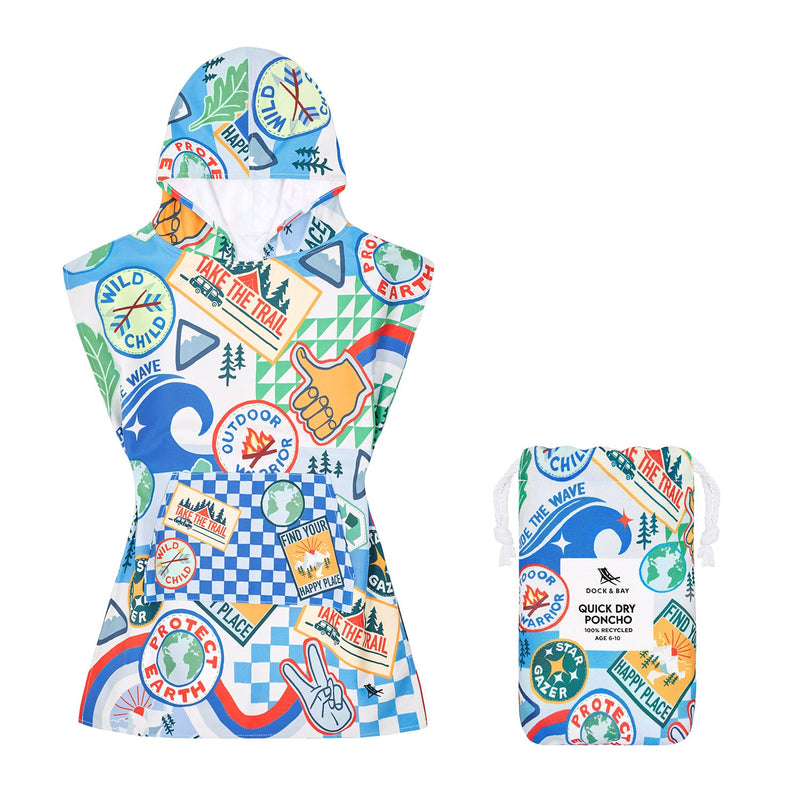 Serviette Poncho Tie-Dye Séchage Rapide Avec Capuche – Adulte & Enfant – Peignoir Bain Plage Surf Natation