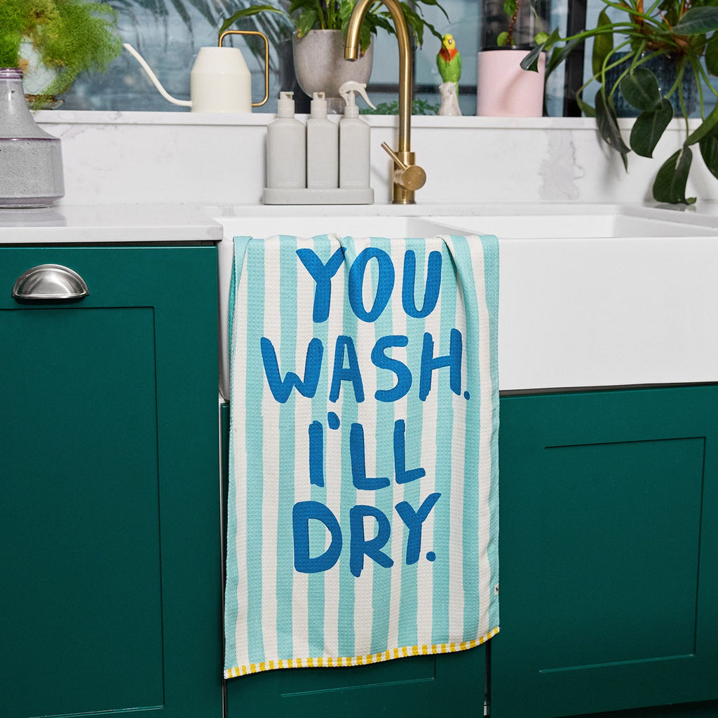 dock and bay tea towel