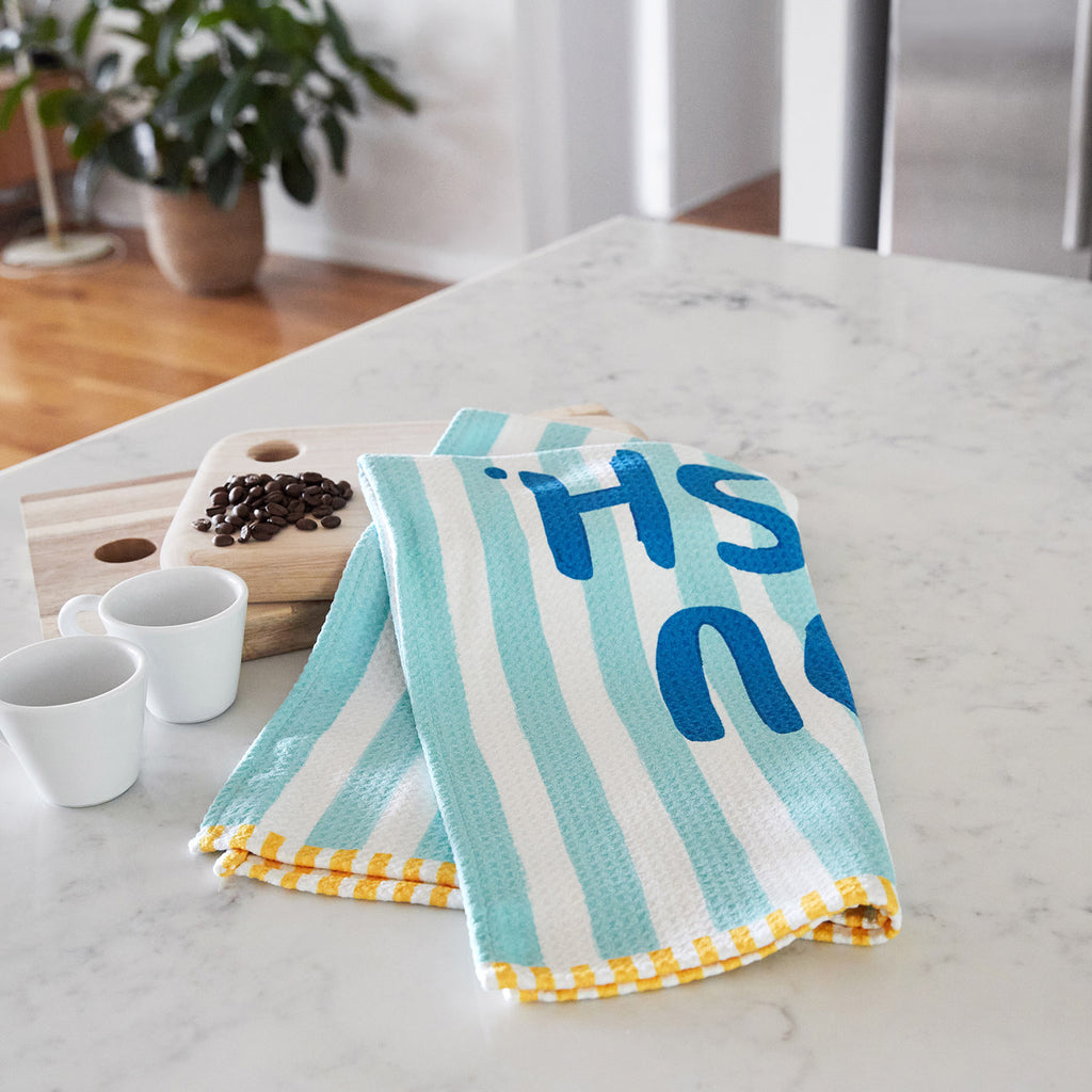 dock and bay tea towel