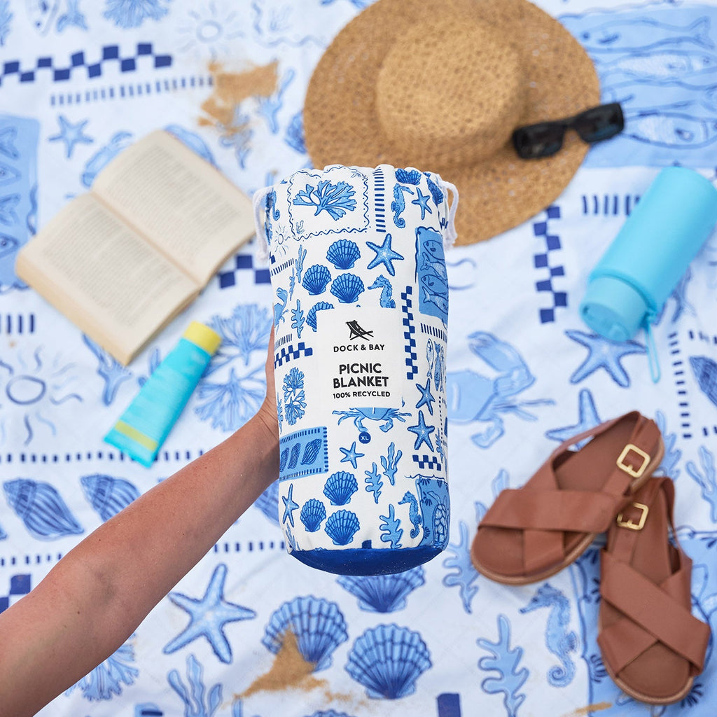 dock and bay picnic blanket