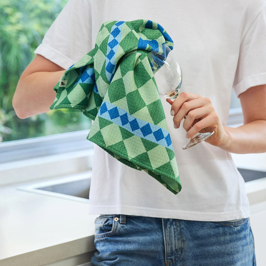 dock and bay tea towel