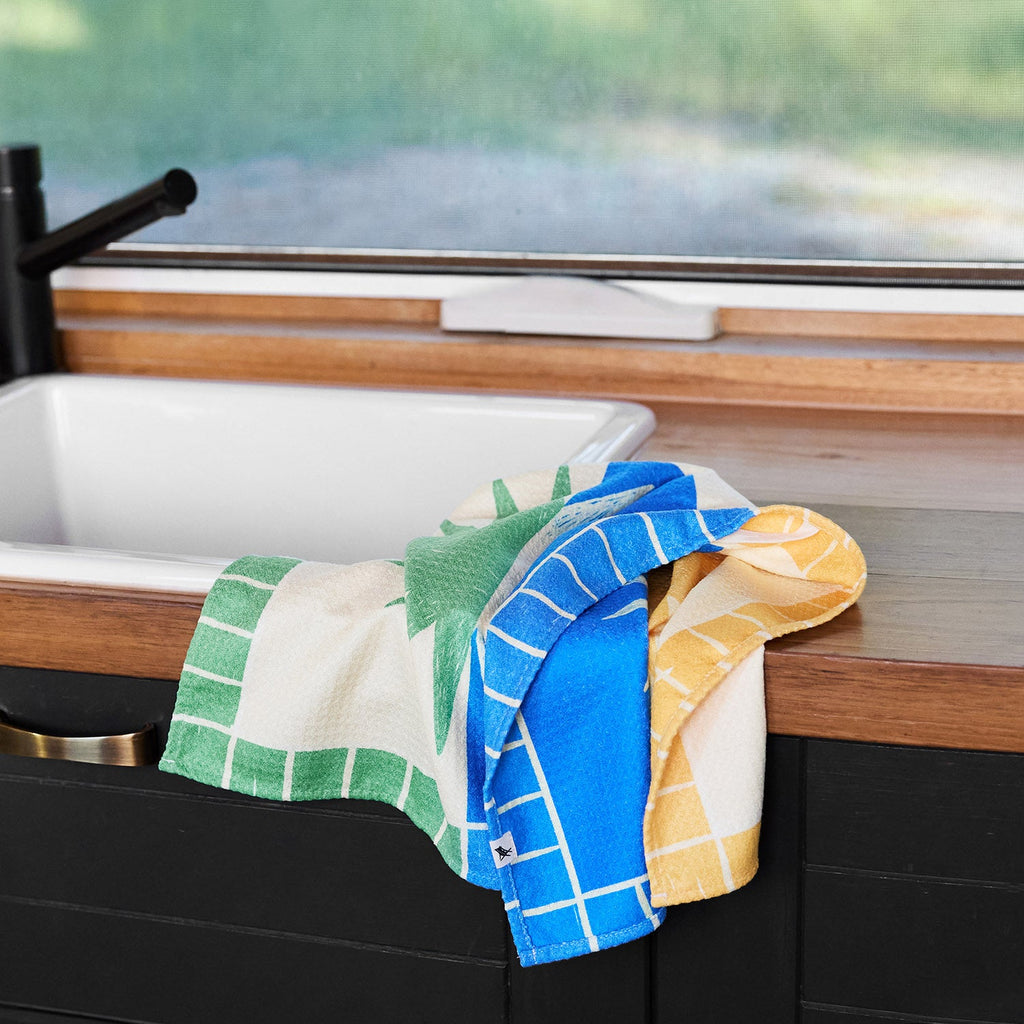 dock and bay tea towel