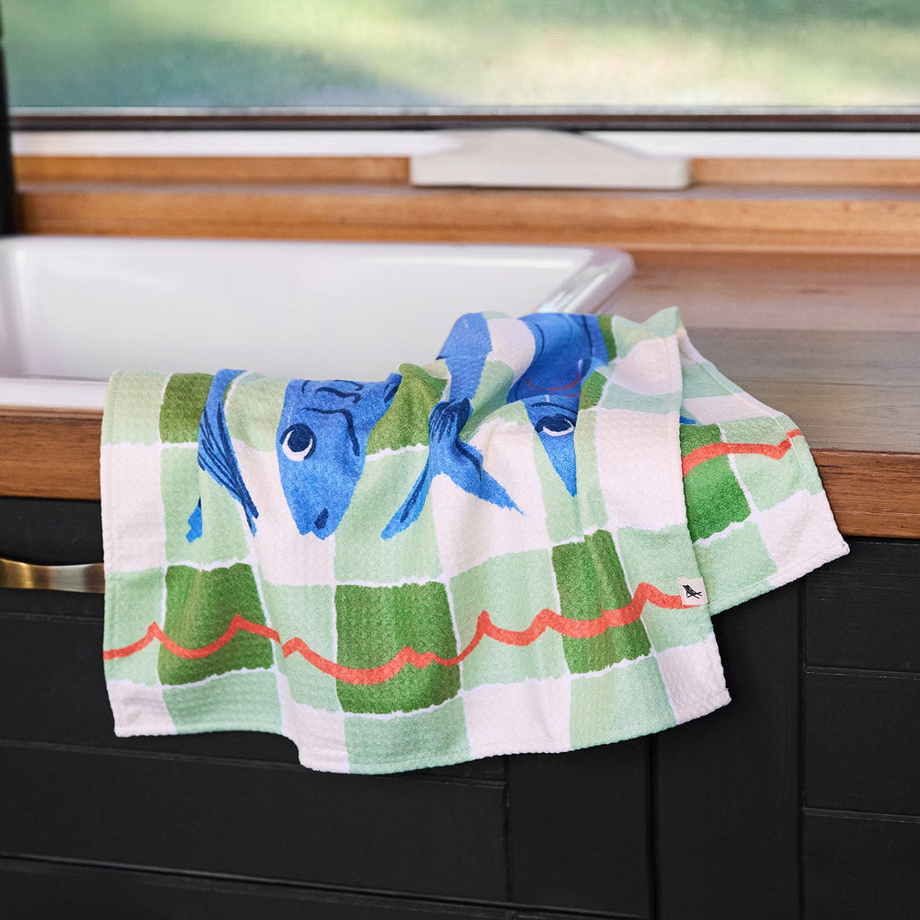 dock and bay tea towel