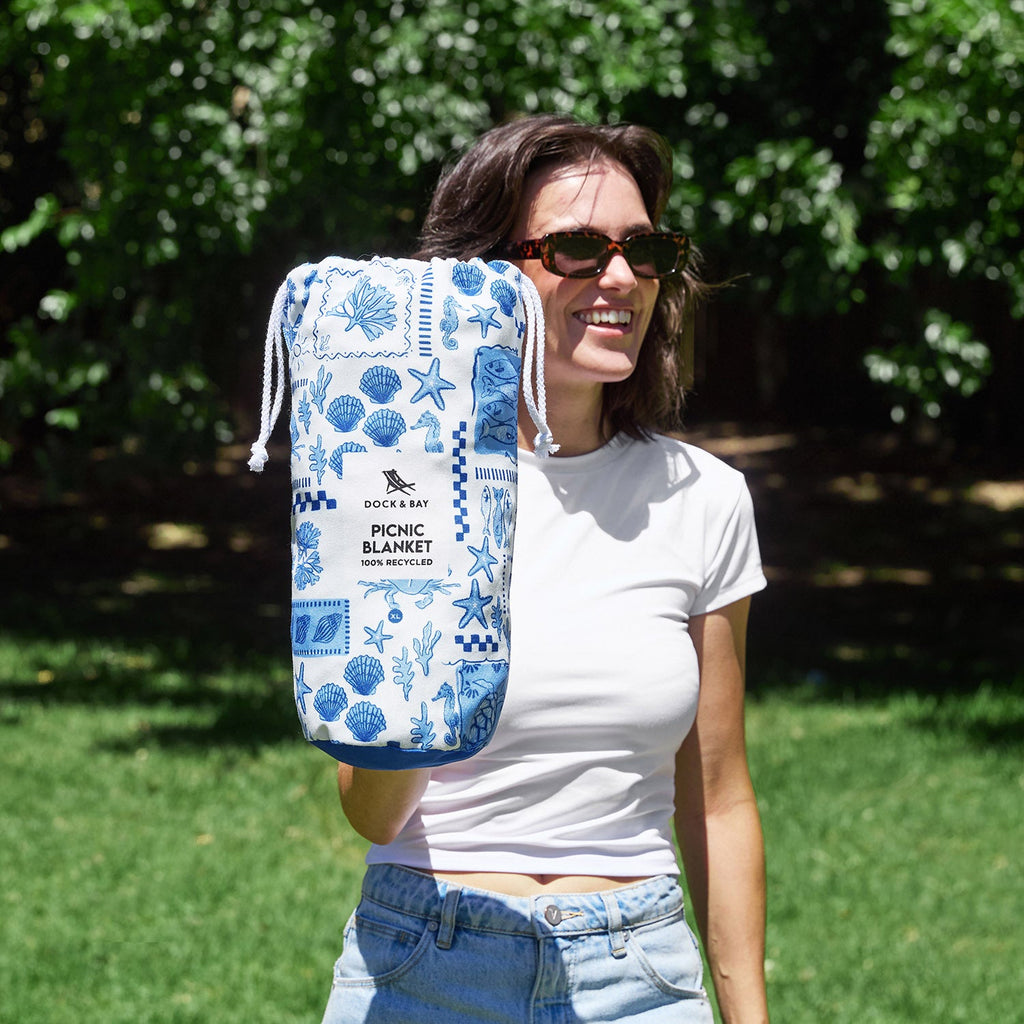 dock and bay picnic blanket