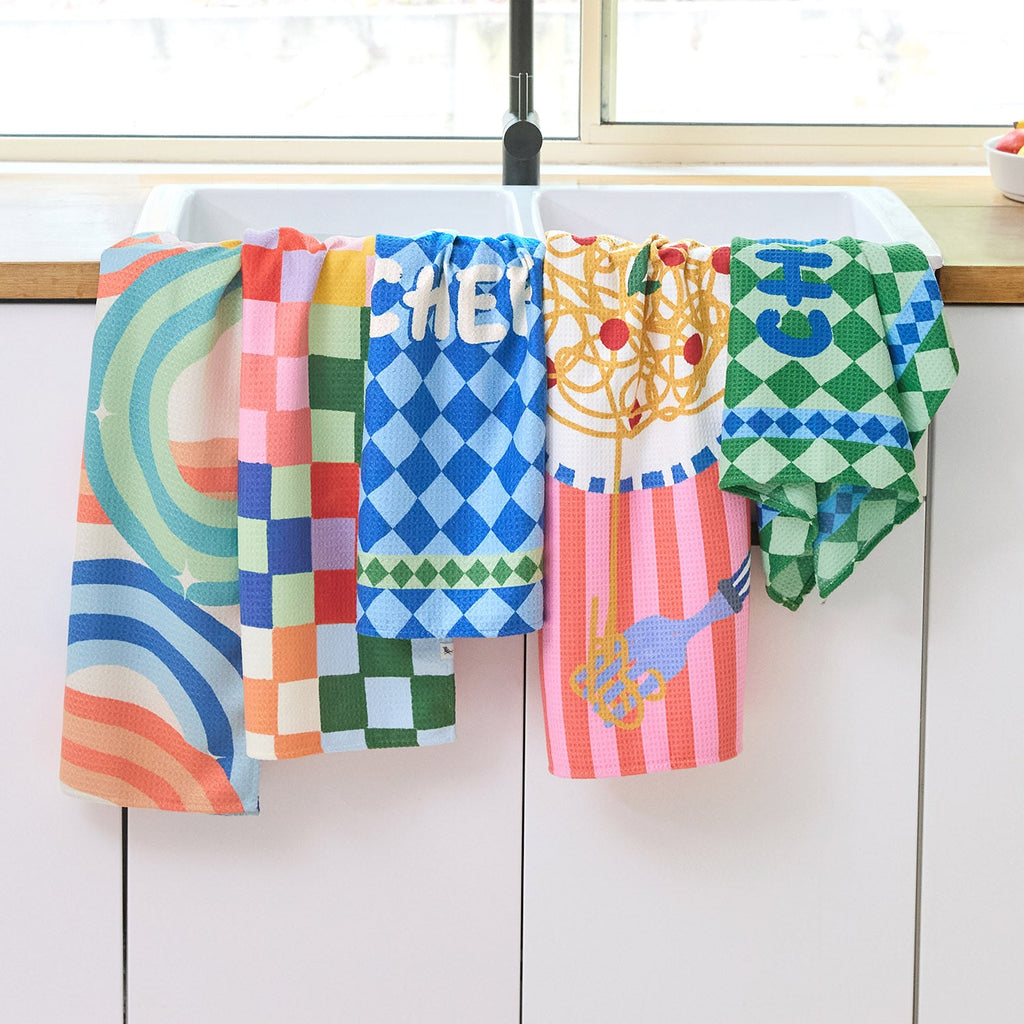 dock and bay tea towel