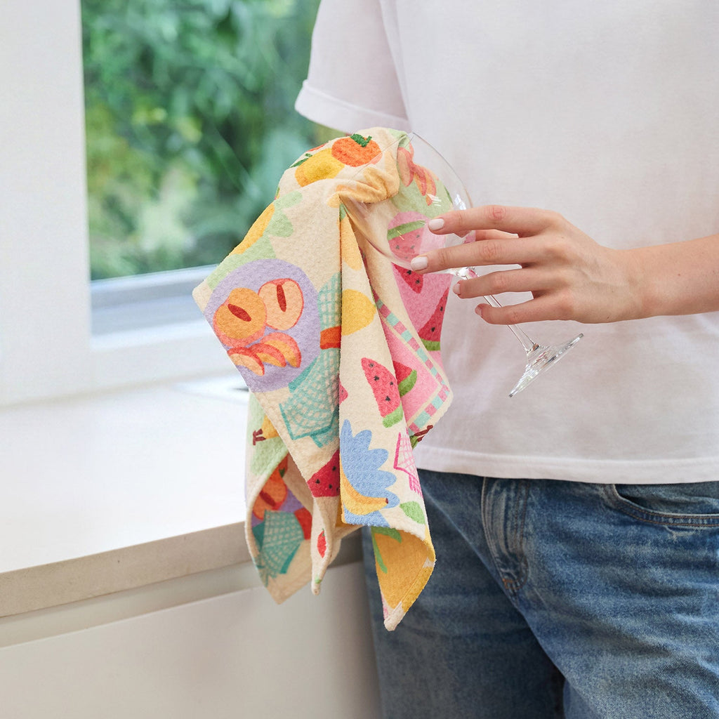 dock and bay tea towel