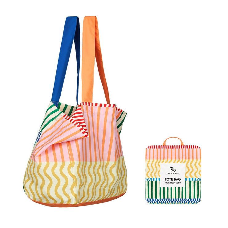 Dock & Bay Foldaway Tote Bags - Stripe Up Your Life