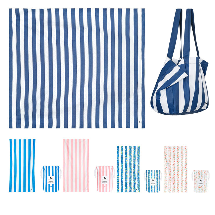 Dock & Bay 4 Towels + Picnic Blanket + Bag - Ensemble A