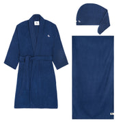 Dock & Bay Robe + Towel + Hair Wrap Bundle - Nautical Navy