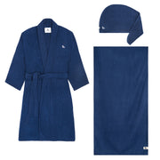 Dock & Bay Robe + Towel + Hair Wrap Bundle - Nautical Navy
