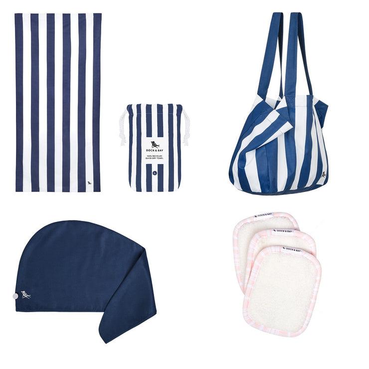 Dock & Bay Beach Towel + Bag + Hair Wrap + Makeup Remover - Set A