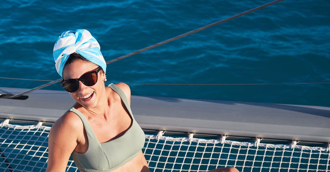 Turban de bain Dock & Bay - Bleu Tulum