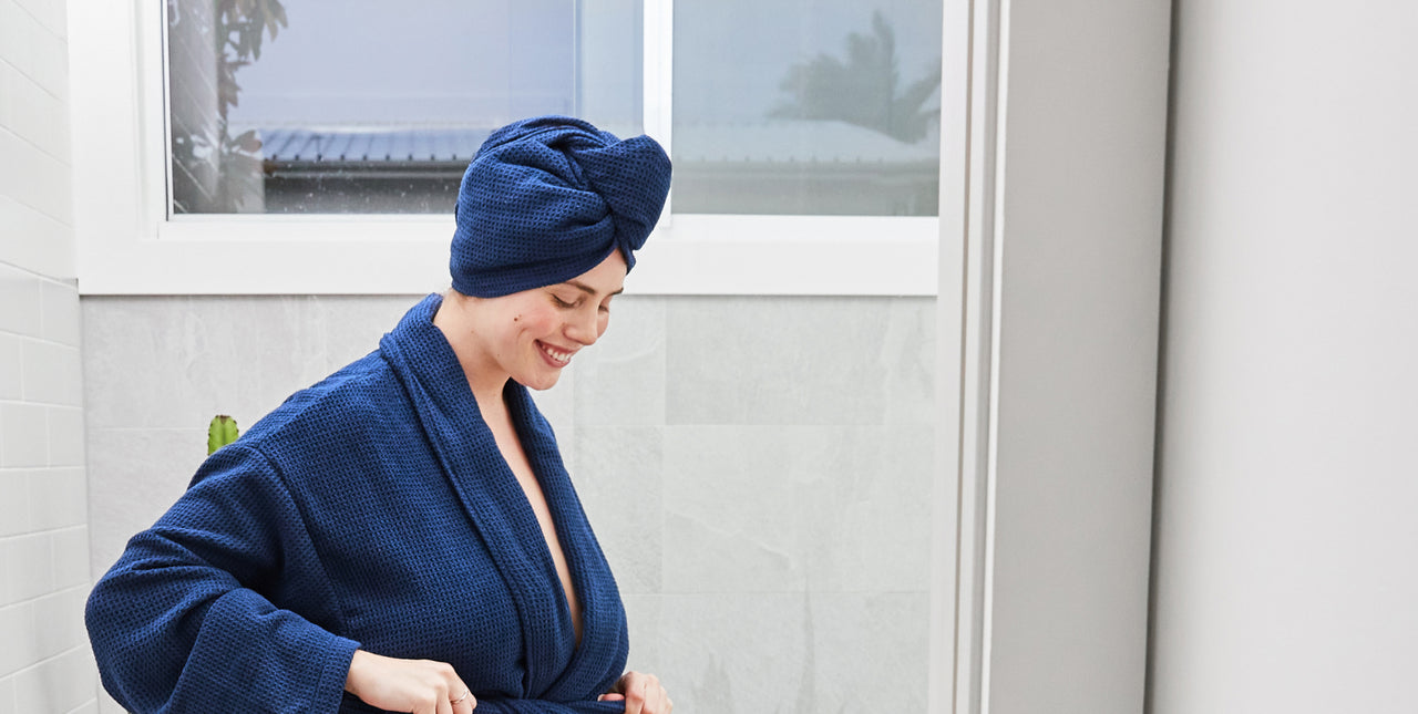 Turban de bain Dock & Bay - Bleu marine nautique