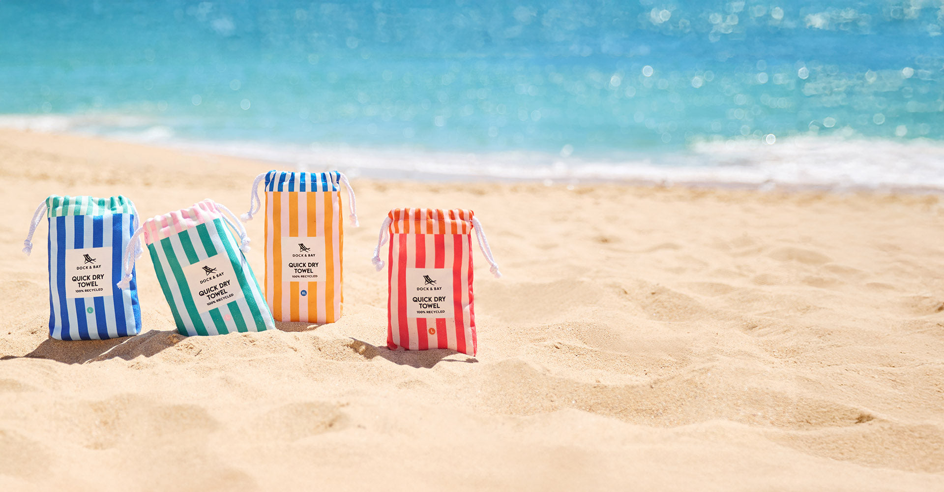 Dock & Bay schnelltrocknende Handtücher – Cabana Brights (4er-Set)