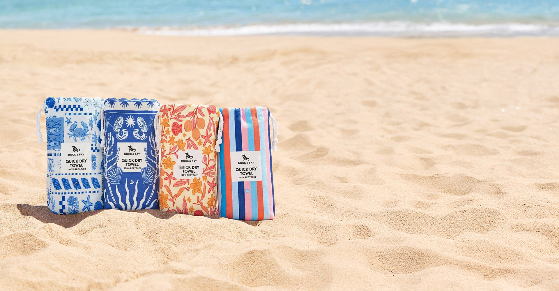 Serviettes Dock & Bay à séchage rapide - Moments méditerranéens (Lot de 4)