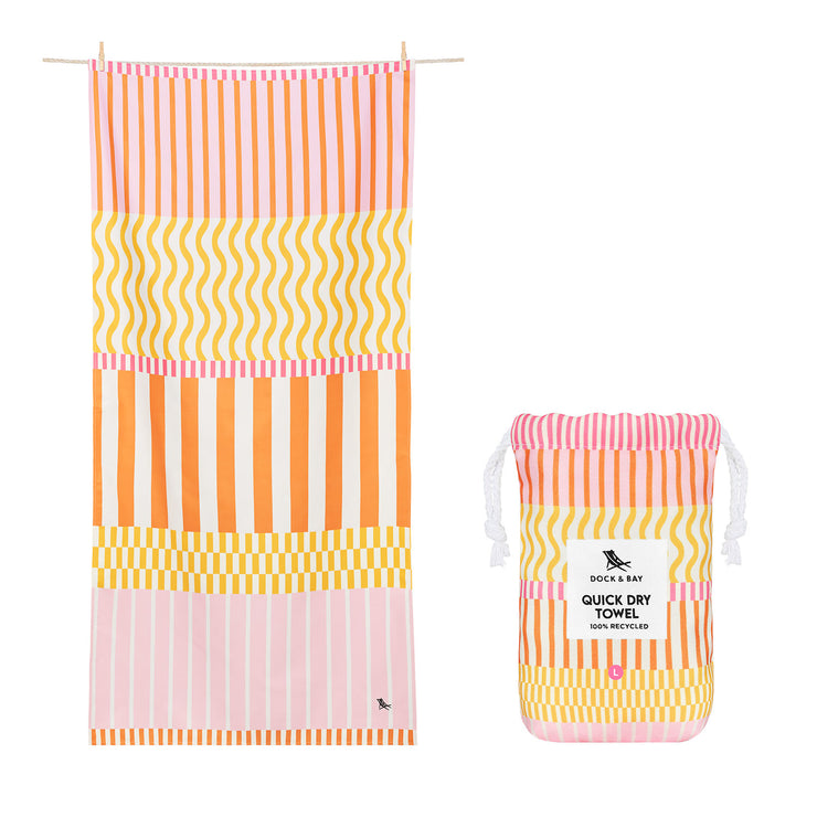Dock & Bay Quick Dry Towel - Lemonade Waves